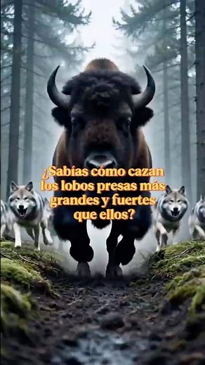 ¡Así cazan los lobos a una presa 10 veces más grande! Estrategia brutal 🐺🦬 #shorts #shortvideo
