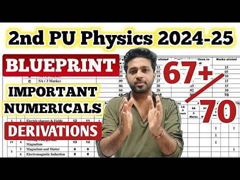 2nd PUC Physics Blueprint 2025 | How to score 65+ in 2nd PUC Physics? | Important Chapters