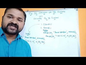 fprintf() || fscanf() || File I/O operations in c || Formatted file I/O functions || Files In C