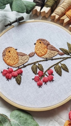🐦✨ Loop stitch with the new Robin Bird pattern! In this video I show how to use loop stitch to create soft texture and fluffy details — perfect for bringing this little winter bird to life❤️ A calm, beginner-friendly project from my newest pattern. Instant download Full video tutorial → in my shop, link in bio😉 | Cupofneedles