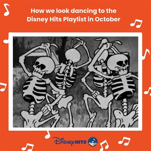 10K views · 107 reactions | POV: Dancing all October like…  Listen to your favorite Disney songs and more on the Disney Hits playlist and let us know which Disney song makes you dance! https://spotify.link/rFHmvAsGMyb Stream the classic animated short The Skeleton Dance on Disney+. | Walt Disney Records | Facebook