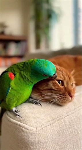 Fun Showdown Between a Parrot and a Cat