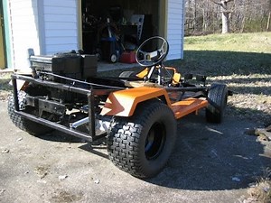 Gocart made from a riding mower