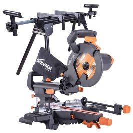 Evolution R210SMS+ 210mm Sliding Mitre Saw With TCT Blade + 005-0001 Stand Kit