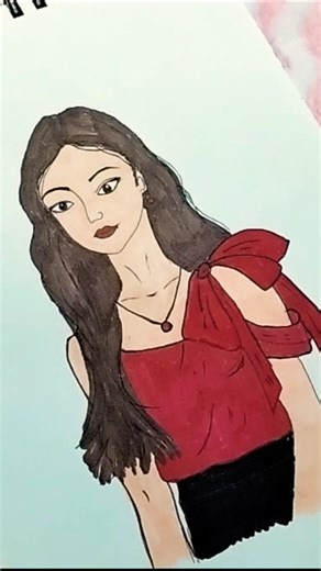 Korean girl drawing ✨ #trendyshorts #viralshorts #korean #bts #easydrawing #cartoon #art #koreankids