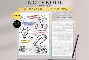 Notebook Designed for Remarkable Paper Pro, Remarkable Paper Pro Templates, Remarkable Templates, Hyperlinked Notebook, Remarkable Notes,ink - Etsy