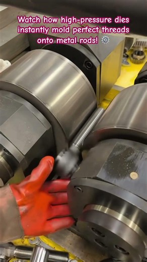 High-Speed Thread Rolling Process for Automotive Components #ThreadRolling #IndustrialMachinery