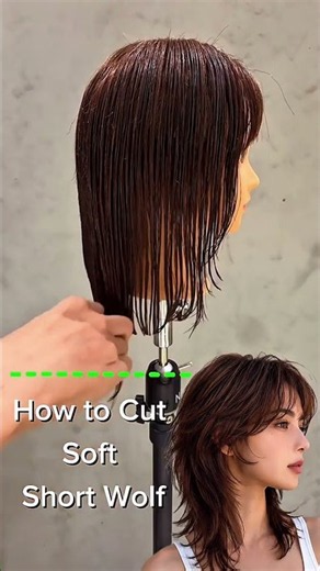 How to Cut a Soft Short Wolf #haircuttutorial #layerup #hairstyle #wolfcut
