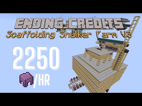 Super fast 1D shulker farm (1450+ sh/hr) - The Scaffolding Shulker Farm V3 [Java 1.17-1.20.1]