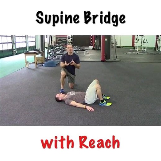 I love the supine bridge with reach as a progression in glute...
