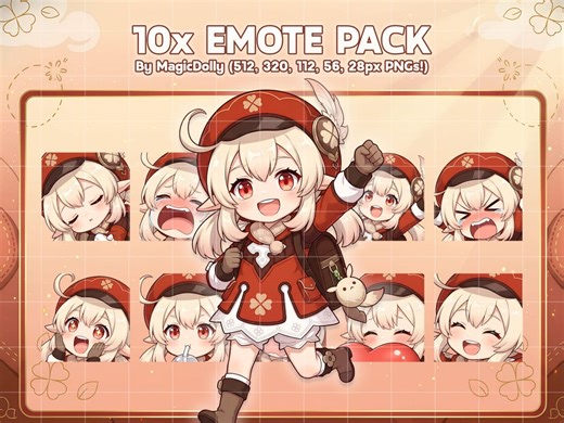 Klee Emotes, Genshin Impact Anime Chibi Stickers Emoji for Discord/twitch/youtube (digital Download) - Etsy