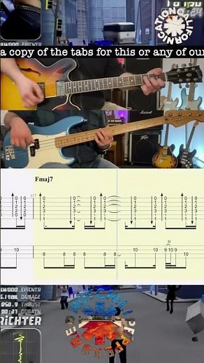 Californication - Red Hot Chili Peppers - Guitar & Bass Lesson - Rolling Tab - Demonstration