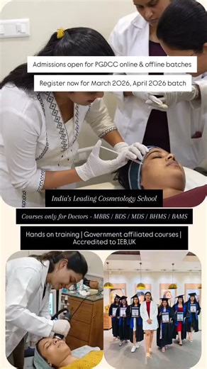 International School of Clinical Aesthetics on Instagram: "New PGDCC batches are starting this March and April with both online and offline learning options, exclusively designed for doctors who want advanced, practice-oriented clinical training. The program includes intensive hands-on exposure, is government affiliated, and internationally accredited by IEB UK, making it a strong credential for professional growth and specialization. Take your clinical journey to the next level! 📞 Call: 928475