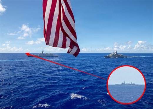 Photo Shows Chinese Ship Shadowing US and Allies in Pacific