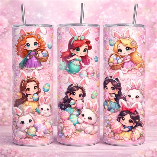 Easter Bunny Princess Tumbler – Chibi Girls, Pastel Fantasy Art (20oz Skinny) - Etsy