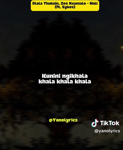 Dlala Thukzin, Zee Nxumalo - Mali ft Sykes. #yanolyrics #amapiano #afrotech #mzansitiktok #satiktok🇿🇦 #foryou #viral #sama28 #amapianolifestyle #zeenxumalo #dlalathukzin #lyrics_songs