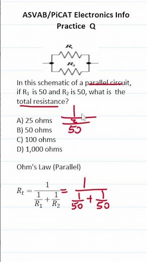 ASVAB/PiCAT Electronics Information Practice Test Question: Ohm's Law #acetheasvab with #grammarhero