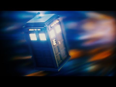 The TARDIS flying through the Time Vortex (CGI)