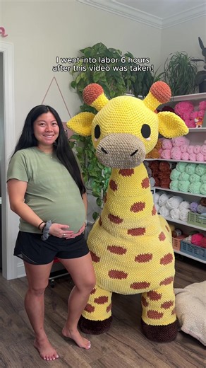 I took the first video thinking “I need to film this before it’s too late” — 6 hours later, I went into labor! 😂 The newest member of the CrochetByGenna team is here! Meet Jack 🩵🧸 And yes, the giraffe is still downstairs! Jack came early so we didn’t have time to move it into the nursery and it’s been crazy over here ever since. One day we’ll find time to put it in the nursery! 🦒😂 #crochet #baby #announcement