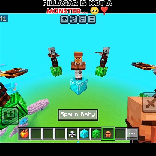 Pillager is NOT a Monster… 😢💔 #minecraft #shorts