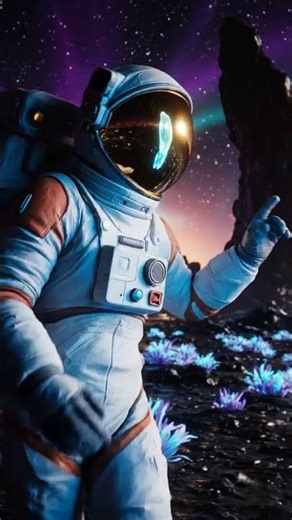 Astronaut Walking on an Alien Planet Under a Cosmic Sky#Astronaut #AlienPlanet #Galaxy #Universe