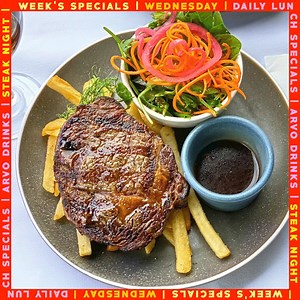 🥩🍔🍺 𝐖𝐄𝐃𝐍𝐄𝐒𝐃𝐀𝐘'𝐒 𝐒𝐏𝐄𝐂𝐈𝐀𝐋𝐒 There’s always something special going on at the Elephant! Here’s what you will get every Wednesday: 🥩 𝗦𝗧𝗘𝗔𝗞 𝗡𝗜𝗚𝗛𝗧 Locally sourced grass-fed beef steaks from only $25 (dinner only) 🍔 𝗗𝗔𝗜𝗟𝗬 𝗟𝗨𝗡𝗖𝗛 Full meals at great value! Prices start at $22 and the drink is on us! 🍺 𝗔𝗥𝗩𝗢 𝗗𝗥𝗜𝗡𝗞𝗦 $7 glass of house wine or Schooner of Carlton Draught / Great Northern (4 to 6 pm) 🍹 𝗦𝗨𝗠𝗠𝗘𝗥 𝗦𝗣𝗥𝗜𝗧𝗭 Buy any Spritz Cocktail and g