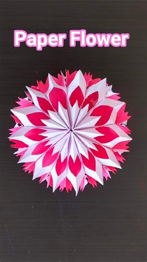 Diy Pink & White Paper flowe 🌺 #diyflowers #diycrafts #easydiy #simplecraft #homedecor #viraldiy