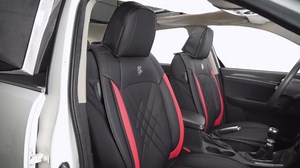 Car Seat Covers for Mazda Mazda3 2004-2026, 5 Piece Set Nappa Leather Non-Slip Seat Protectors, Breathable Seat Cover Set. (Standard 5 Seats, Black Blue)