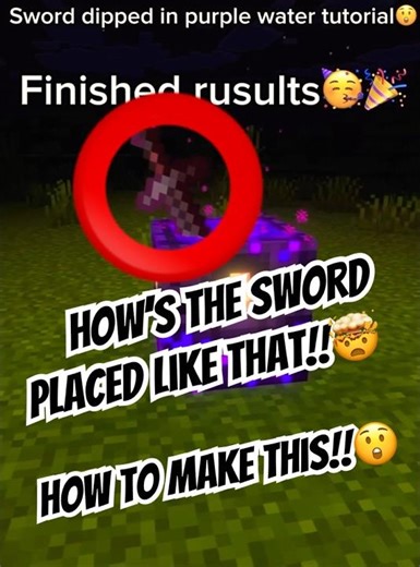 🔮”How To Make A Magical Sword Dipped In Glowing Purple Water In Minecraft!”😲