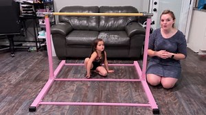 SHIWEI Gymnastics Training Bar- Height Adjustable 3' to 5' Horizontal Kip Bar for Kids