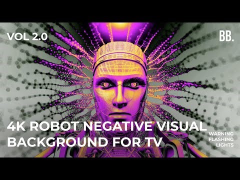 4K Negative Robotics | Background for Party, Dance, Club, House Party | TV Techno Visual Screensaver