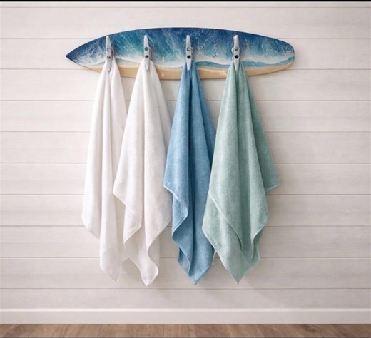 Surfboard Dock Cleat Wall Rack | Ocean Resin Beach House Key Towel Holder - Etsy