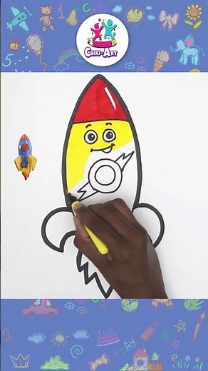 Rocket Drawing For Kids🚀 | Step By Step Drawing | Chiki Doodle✏️ #shorts #drawing