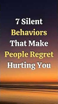 7 Silent Behaviors That Make People Regret Hurting You#SelfRespect#Mindset#Psychology