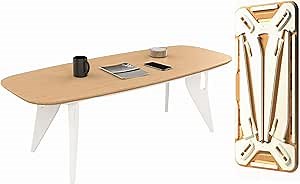 HOEK Modular Coffee Table – Foldable Living Room Center Table with One-Click Tool-Free Assembly, Space-Saving Flat-Pack Design for Home Office, Apartment, or Dorm Use, 47.5" L x 20" W (Birch/White)