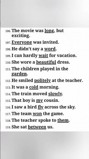 Parts of speech exercise, Parsing