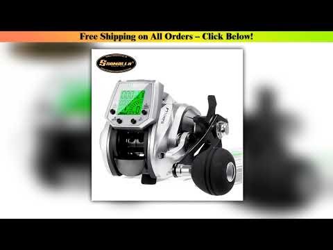SAMOLLA Large Screen Electronic Baitcasting Fishing Reel Boat Sea Saltwater Waterproof Cast Drum