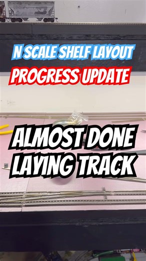 N scale shelf layout progress update #railroad #railway #trains #modeltrains #nscale #modelrailroad