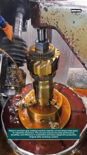 Insane Gear Hobbing Process! Precision Metal Cutting Machine at Work