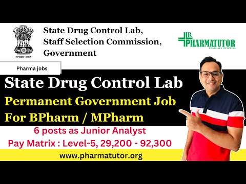 State Drug Testing Lab hiring Pharma candidates 2026 | SSC Vacancy for Pharmacy