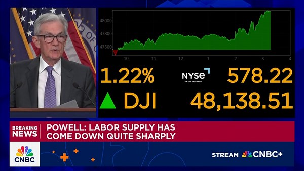 Fed Chair Powell: We're seeing higher productivity, but quick to say it's generative AI