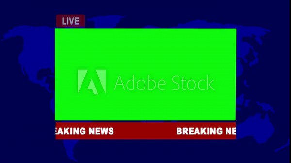 Live breaking news lower third template with green screen. Modern broadcast graphics overlay for TV news and media in 4K. Modern news live streaming TV broadcast backdrop.