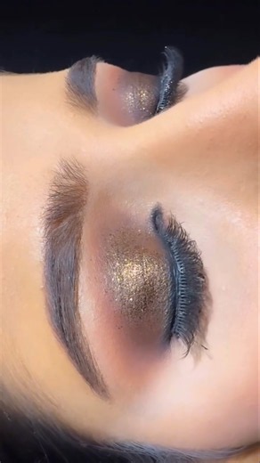 eyes makeup tutorial/Brown Gold Shimmer Eye Makeup #makeup