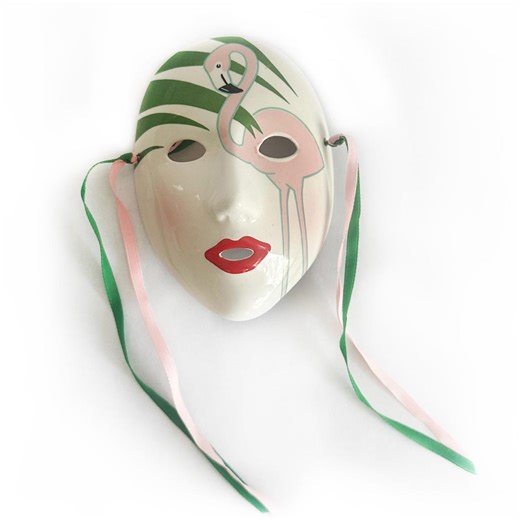 Vintage Vandor 1985 Pelzman Designs - Flamingo Ceramic Mask Wall Decor - Made in Japan - 1985 - Etsy