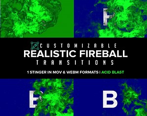Realistic Acidblast Green Fireball Stinger Transition for Twitch Gaming Stream WEBM | PM for Customization - Etsy