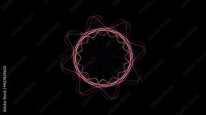 A graphic circular loop of rhythmic audio frequency sound waves suitable for concerts, TV shows, VJ projections, dance music videos, show parties, nightclubs, discos, and much more. 4k