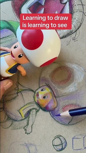 How to draw nintendo toad - learn to see shadows and add color to draw better #drawingtutorial