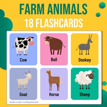 Farm Animals Flashcards & Matching Game – Printable & Editable