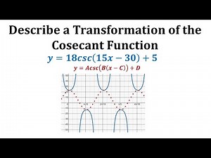 Describe a Transformation of Cosecant: Period, Amplitude, Phase Shift, Vertical Shift, and Range