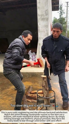 Insane DIY Tool Splitting Huge Logs Fast! 🔥